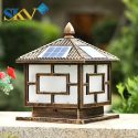 Đèn trụ cổng 20 cm năng lượng mặt trời 1 Đèn trụ cổng skv 200